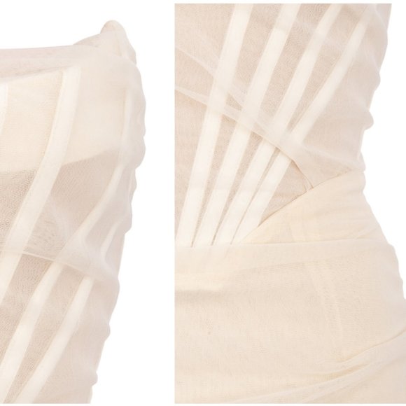 House of CB ‘Leila’ Ivory Mesh Strapless Corset Dress NWOT - Picture 15 of 15